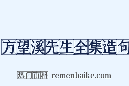 方望溪先生全集造句是什么意思的图片